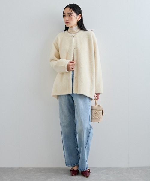 VIS(ビス)の「メタルボタンファーニットコート(その他アウター・レディース・ブラウン/オフホワイト・FREE)」の5枚目の写真