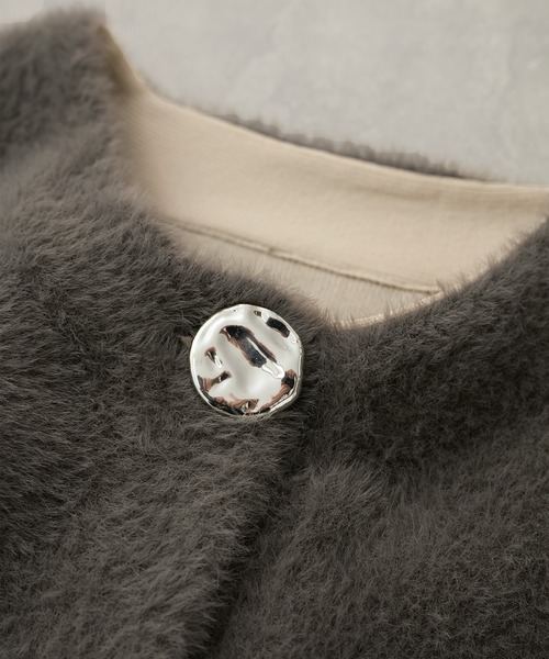 VIS(ビス)の「メタルボタンファーニットコート(その他アウター・レディース・ブラウン/オフホワイト・FREE)」の11枚目の写真