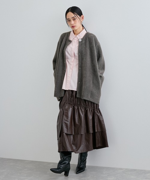 VIS(ビス)の「メタルボタンファーニットコート(その他アウター・レディース・ブラウン/オフホワイト・FREE)」の9枚目の写真