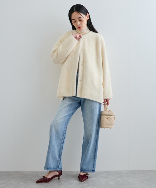 VIS(ビス)の「メタルボタンファーニットコート(その他アウター・レディース・ブラウン/オフホワイト・FREE)」の6枚目の写真