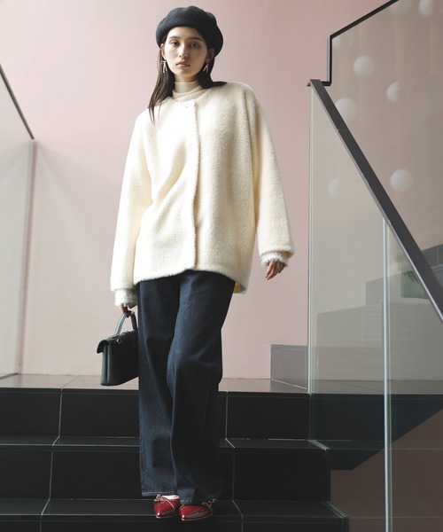 VIS(ビス)の「メタルボタンファーニットコート(その他アウター・レディース・ブラウン/オフホワイト・FREE)」の14枚目の写真