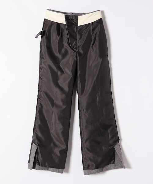 quaranciel(カランシエル)の「quaranciel:〈洗濯機可能〉ポリエステル サージ セミ フレア パンツ(その他パンツ・レディース・ネイビー/グレー・36/38/40)」の7枚目の写真