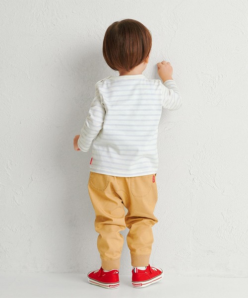 MIKI HOUSE（ミキハウス）の「【WEB限定】ボーダー長袖Ｔシャツ（Tシャツ/カットソー・キッズ・マルチ/グレー/レッド系その他/ホワイト×ブラック・140cm/130cm/120cm/110cm/100cm/90cm/80ｃｍ/150cm）」の5枚目の写真