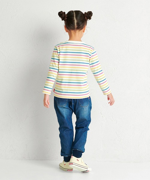 MIKI HOUSE（ミキハウス）の「【WEB限定】ボーダー長袖Ｔシャツ（Tシャツ/カットソー・キッズ・マルチ/グレー/レッド系その他/ホワイト×ブラック・140cm/130cm/120cm/110cm/100cm/90cm/80ｃｍ/150cm）」の8枚目の写真