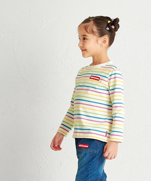 MIKI HOUSE（ミキハウス）の「【WEB限定】ボーダー長袖Ｔシャツ（Tシャツ/カットソー・キッズ・マルチ/グレー/レッド系その他/ホワイト×ブラック・140cm/130cm/120cm/110cm/100cm/90cm/80ｃｍ/150cm）」の9枚目の写真