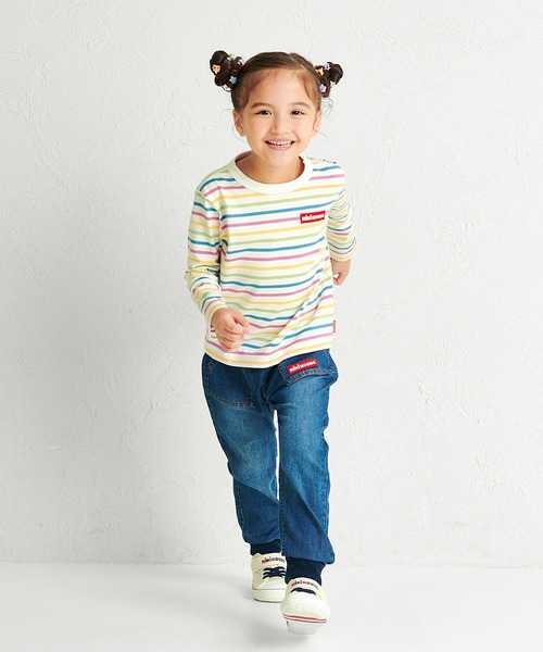 MIKI HOUSE（ミキハウス）の「【WEB限定】ボーダー長袖Ｔシャツ（Tシャツ/カットソー・キッズ・マルチ/グレー/レッド系その他/ホワイト×ブラック・140cm/130cm/120cm/110cm/100cm/90cm/80ｃｍ/150cm）」の10枚目の写真