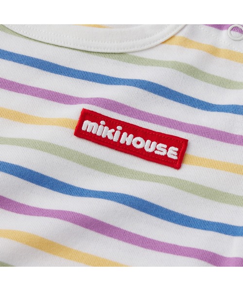 MIKI HOUSE（ミキハウス）の「【WEB限定】ボーダー長袖Ｔシャツ（Tシャツ/カットソー・キッズ・マルチ/グレー/レッド系その他/ホワイト×ブラック・140cm/130cm/120cm/110cm/100cm/90cm/80ｃｍ/150cm）」の15枚目の写真