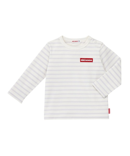 MIKI HOUSE（ミキハウス）の「【WEB限定】ボーダー長袖Ｔシャツ（Tシャツ/カットソー・キッズ・マルチ/グレー/レッド系その他/ホワイト×ブラック・140cm/130cm/120cm/110cm/100cm/90cm/80ｃｍ/150cm）」の16枚目の写真