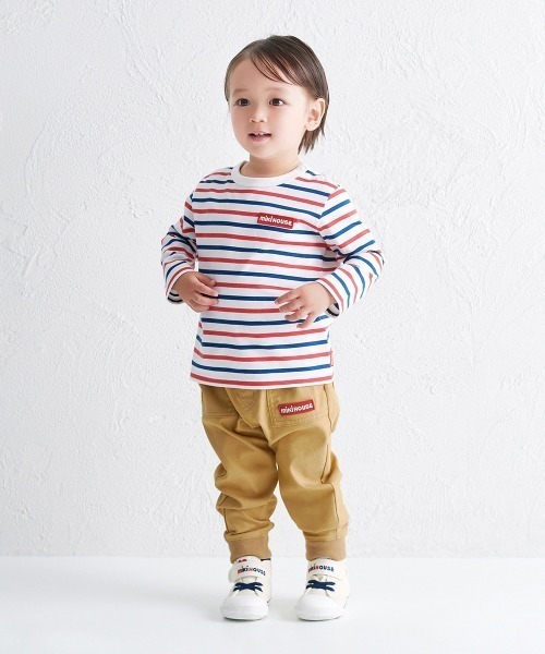 MIKI HOUSE（ミキハウス）の「【WEB限定】ボーダー長袖Ｔシャツ（Tシャツ/カットソー・キッズ・マルチ/グレー/レッド系その他/ホワイト×ブラック・140cm/130cm/120cm/110cm/100cm/90cm/80ｃｍ/150cm）」の18枚目の写真