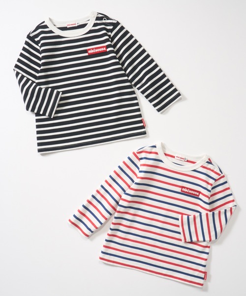 MIKI HOUSE（ミキハウス）の「【WEB限定】ボーダー長袖Ｔシャツ（Tシャツ/カットソー・キッズ・マルチ/グレー/レッド系その他/ホワイト×ブラック・140cm/130cm/120cm/110cm/100cm/90cm/80ｃｍ/150cm）」の22枚目の写真
