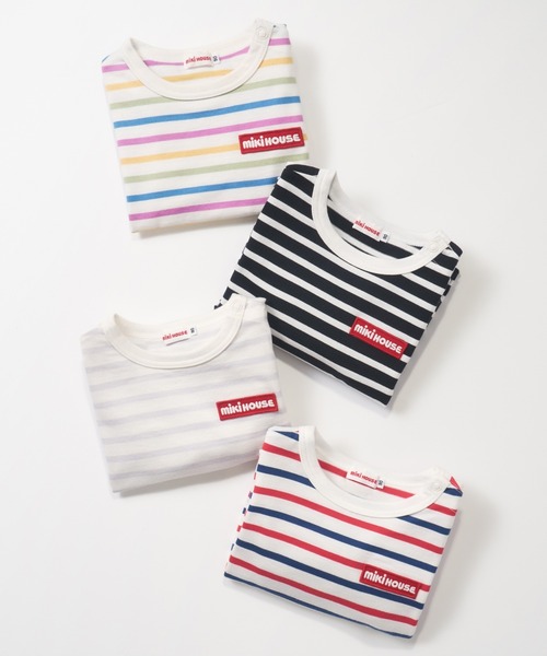 MIKI HOUSE（ミキハウス）の「【WEB限定】ボーダー長袖Ｔシャツ（Tシャツ/カットソー・キッズ・マルチ/グレー/レッド系その他/ホワイト×ブラック・140cm/130cm/120cm/110cm/100cm/90cm/80ｃｍ/150cm）」の20枚目の写真