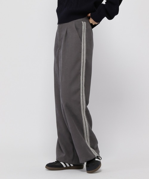 3.3 Field Trip （3.3フィールドトリップ）の「3.3 Field Trip／サイドレースパンツ（スラックス・レディース・グレー/チャコール・FREE）」の2枚目の写真