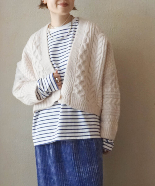 シープウール アランカーディガン