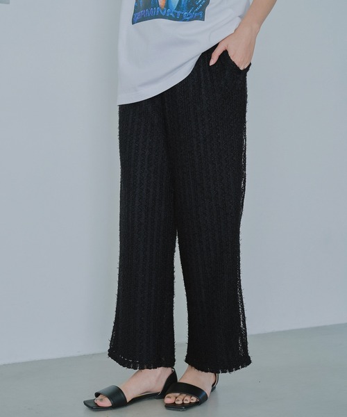 LAVEANGE（ラビアンジェ）の「ストライプレースイージーパンツ（その他パンツ・レディース・オフホワイト/ブラック・M/LL/3L/4L/5L）」の17枚目の写真