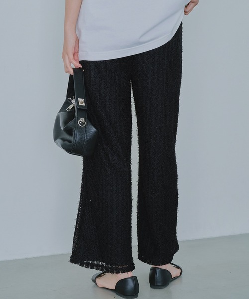 LAVEANGE（ラビアンジェ）の「ストライプレースイージーパンツ（その他パンツ・レディース・オフホワイト/ブラック・M/LL/3L/4L/5L）」の18枚目の写真