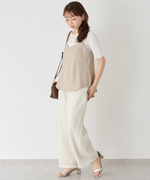 LAVEANGE（ラビアンジェ）の「ストライプレースイージーパンツ（その他パンツ・レディース・オフホワイト/ブラック・M/LL/3L/4L/5L）」の11枚目の写真