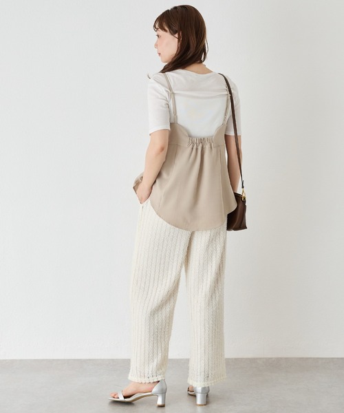 LAVEANGE（ラビアンジェ）の「ストライプレースイージーパンツ（その他パンツ・レディース・オフホワイト/ブラック・M/LL/3L/4L/5L）」の13枚目の写真