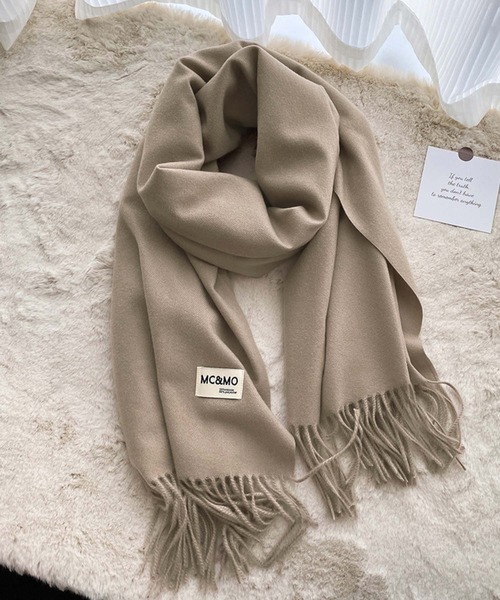 Girly Doll（ガーリードール）の「フリンジ大判マフラー ストール（マフラー・レディース・ブラウン/グレー/グリーン/ブルー・F）」の11枚目の写真