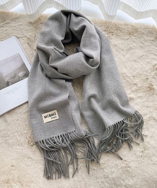 Girly Doll（ガーリードール）の「フリンジ大判マフラー ストール（マフラー・レディース・ブラウン/グレー/グリーン/ブルー・F）」の9枚目の写真