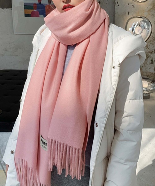 Girly Doll（ガーリードール）の「フリンジ大判マフラー ストール（マフラー・レディース・ブラウン/グレー/グリーン/ブルー・F）」の5枚目の写真