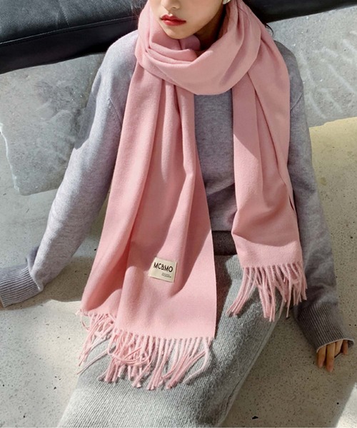 Girly Doll（ガーリードール）の「フリンジ大判マフラー ストール（マフラー・レディース・ブラウン/グレー/グリーン/ブルー・F）」の6枚目の写真