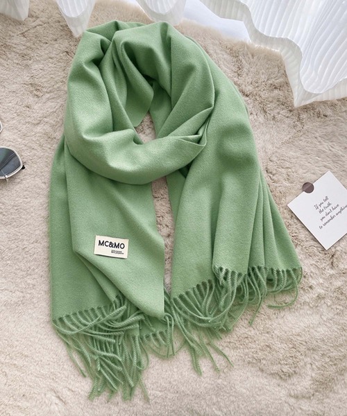 Girly Doll（ガーリードール）の「フリンジ大判マフラー ストール（マフラー・レディース・ブラウン/グレー/グリーン/ブルー・F）」の12枚目の写真