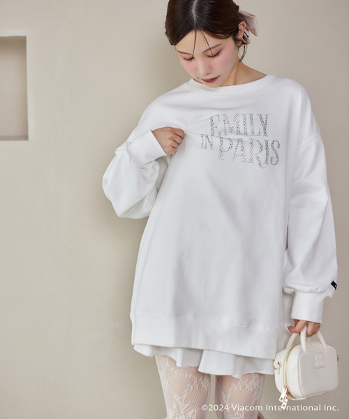one after another NICE CLAUP(ワンアフターアナザーナイスクラップ)の「【 EMILY IN PARIS × one after another NICECLAUP 】ロゴスウェット(スウェット・レディース・オフホワイト/オートミール/ネイビー/ホワイト系その他・FREE)」の6枚目の写真