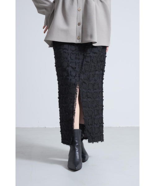 フリンジチェックセンタースリットスカート（スカート）｜&. NOSTALGIA（アンドドットノスタルジア）