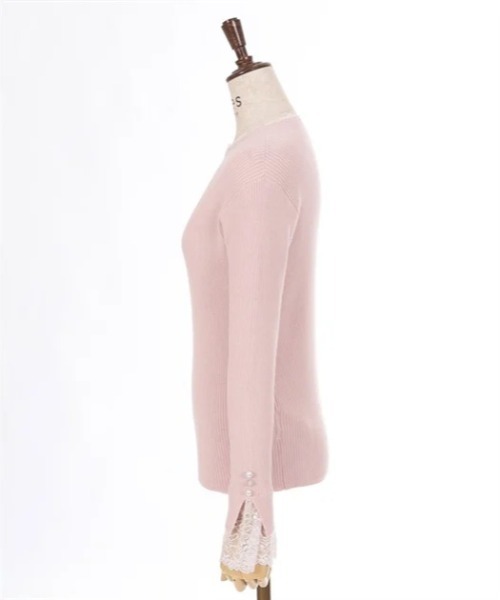 axes femme（アクシーズファム）の「連ボタン袖レースニットプルオーバー（ニット/セーター・レディース・グレー/ホワイト/ピンク/ネイビー・FREE）」の17枚目の写真