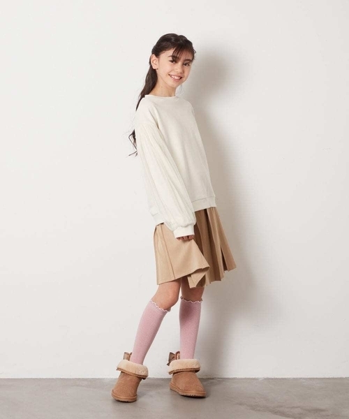 a.v.v（アーヴェヴェ）の「[140-150]サイドレースアップスカート（スカート・キッズ・ライラック/ベージュ・150/140）」の12枚目の写真