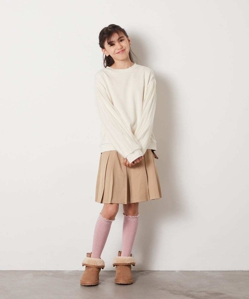 a.v.v（アーヴェヴェ）の「[140-150]サイドレースアップスカート（スカート・キッズ・ライラック/ベージュ・150/140）」の15枚目の写真