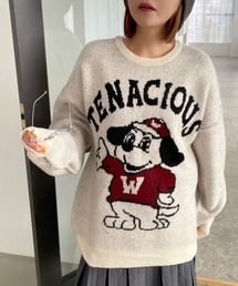 WEGO | WEGO/【24年秋冬新作】ファニーグラフィックフラッフィーニットプルオーバー(ニット/セーター)