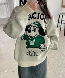 WEGO | WEGO/【24年秋冬新作】ファニーグラフィックフラッフィーニットプルオーバー(ニット/セーター)