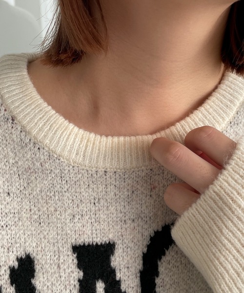 WEGO(ウィゴー)の「WEGO/ファニーグラフィックフラッフィーニットプルオーバー(ニット/セーター・レディース・その他4/その他3/その他2/その他1・FREE)」の6枚目の写真