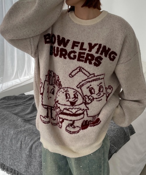 WEGO(ウィゴー)の「WEGO/ファニーグラフィックフラッフィーニットプルオーバー(ニット/セーター・レディース・その他4/その他3/その他2/その他1・FREE)」の9枚目の写真