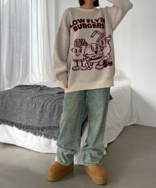 WEGO(ウィゴー)の「WEGO/ファニーグラフィックフラッフィーニットプルオーバー(ニット/セーター・レディース・その他4/その他3/その他2/その他1・FREE)」の11枚目の写真