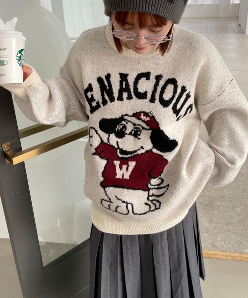 WEGO(ウィゴー)の「WEGO/ファニーグラフィックフラッフィーニットプルオーバー(ニット/セーター・レディース・その他4/その他3/その他2/その他1・FREE)」の18枚目の写真