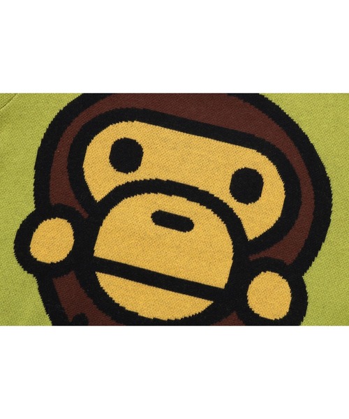 A BATHING APE（アベイシングエイプ）の「BIG BABY MILO COTTON KNIT SWEATER（ニット/セーター・キッズ・グリーン/ブルー・110/100/120/130）」の5枚目の写真