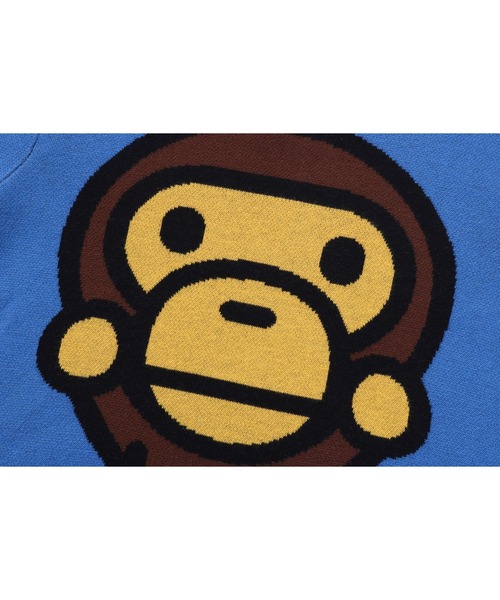 A BATHING APE（アベイシングエイプ）の「BIG BABY MILO COTTON KNIT SWEATER（ニット/セーター・キッズ・グリーン/ブルー・110/100/120/130）」の6枚目の写真