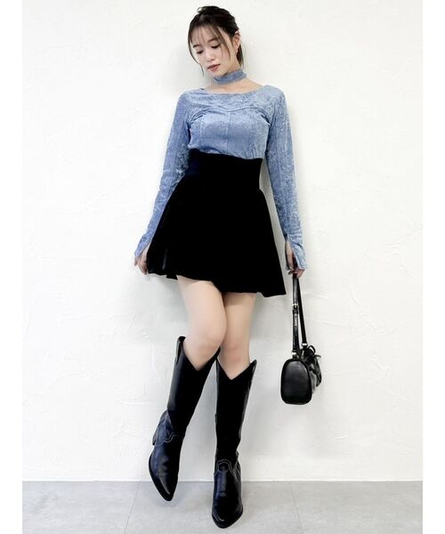 dazzlin（ダズリン）の「バリエシアーカットトップス（Tシャツ/カットソー・レディース・オフホワイト/ブラック/ピンク/ブルー・FREE）」の6枚目の写真