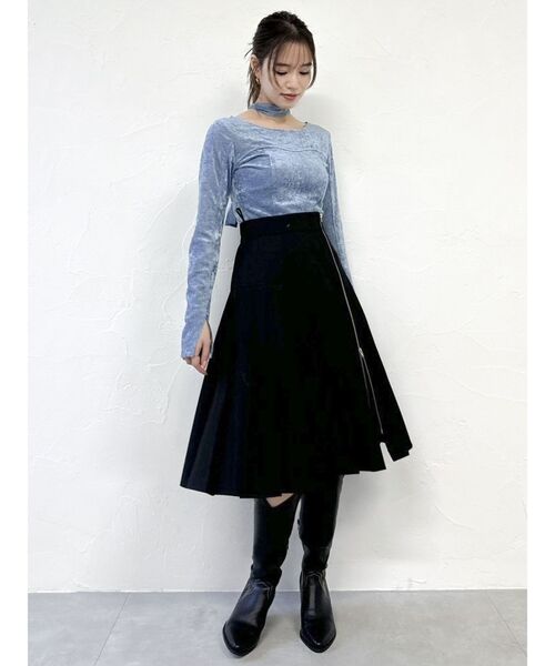 dazzlin（ダズリン）の「バリエシアーカットトップス（Tシャツ/カットソー・レディース・オフホワイト/ブラック/ピンク/ブルー・FREE）」の10枚目の写真