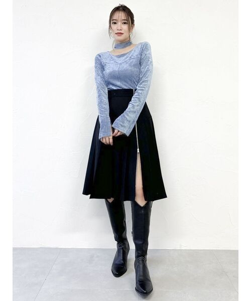 dazzlin（ダズリン）の「バリエシアーカットトップス（Tシャツ/カットソー・レディース・オフホワイト/ブラック/ピンク/ブルー・FREE）」の11枚目の写真