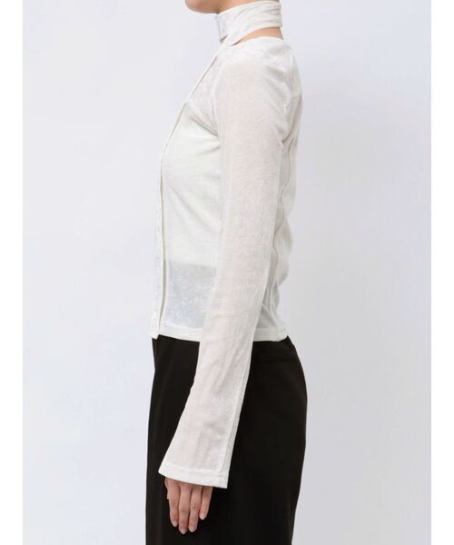 dazzlin（ダズリン）の「バリエシアーカットトップス（Tシャツ/カットソー・レディース・オフホワイト/ブラック/ピンク/ブルー・FREE）」の15枚目の写真