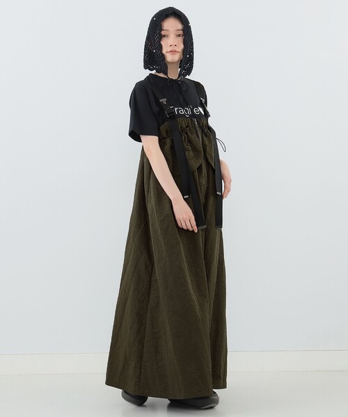 CAROLINA GLASER（カロリナ グレイサー）の「ジャンパースカート（スカート・レディース・オリーブ/ブラック・MEDIUM/SMALL）」の3枚目の写真