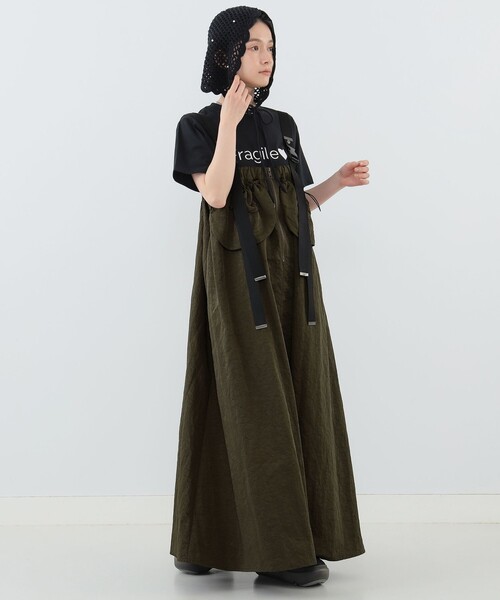 CAROLINA GLASER（カロリナ グレイサー）の「ジャンパースカート（スカート・レディース・オリーブ/ブラック・MEDIUM/SMALL）」の4枚目の写真