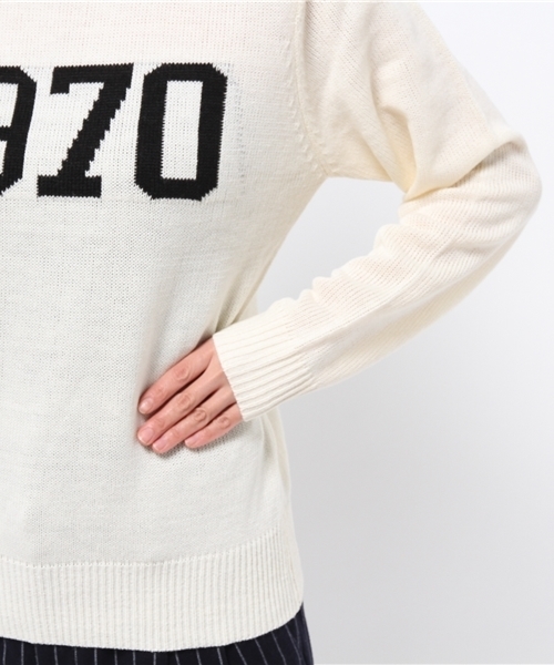 SEVENDAYS=SUNDAY（セブンデイズサンデイ）の「７Ｇジャガードロゴ　クルーネックプルオーバー（ニット/セーター・レディース・ネイビー/カーキ/オフホワイト・LARGE/MEDIUM）」の8枚目の写真