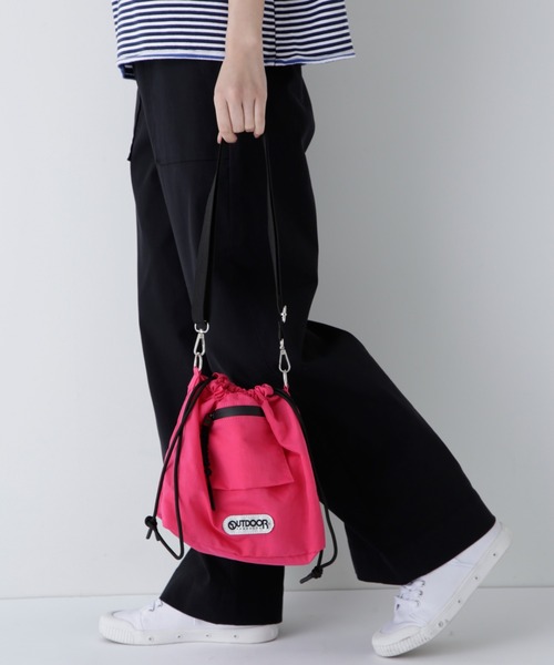 OUTDOOR PRODUCTS（アウトドアプロダクツ）の「◆【OUTDOOR PRODUCTSコラボ】巾着バッグ（ハンドバッグ・レディース・ピンク/ブラック/ベージュ・ﾌﾘ-）」の21枚目の写真