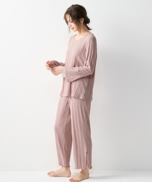 リブパジャマセット AMSTNW05 Top + BTM70-H JX（ルームウェア  