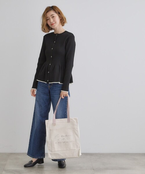 grove（グローブ）の「【大人の推し活にも！】ロゴキャンバストート【A4・多機能】（トートバッグ・レディース・ブラック/ライトベージュ/ダークグレー/パープル・00）」の10枚目の写真