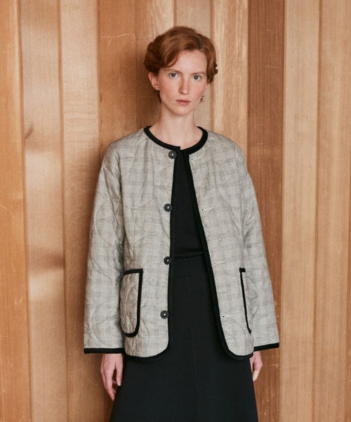 LAVENHAM(ラベンハム)の「Button Front Cornard Jacket Womens / ボタン フロント コナード ジャケット ウィメンズ(その他アウター・レディース・ブラック系その他/ベージュ・8/10/12/6/14)」の1枚目の写真